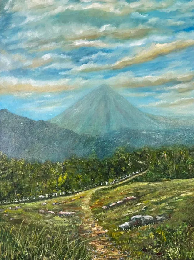 Cerro Tuza, óleo sobre lienzo, pintura de Mariela Restrepo