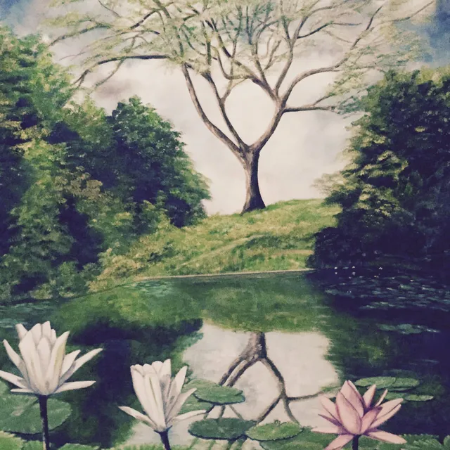 Jardín Monet, óleo sobre lienzo, pintura de Mariela Restrepo