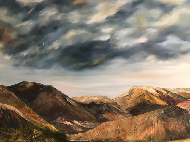 Sequía en Salinas, óleo sobre lienzo, pintura de Mariela Restrepo